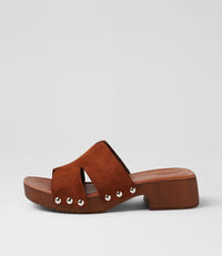 Mollini Cranberri brown suede platform sandal