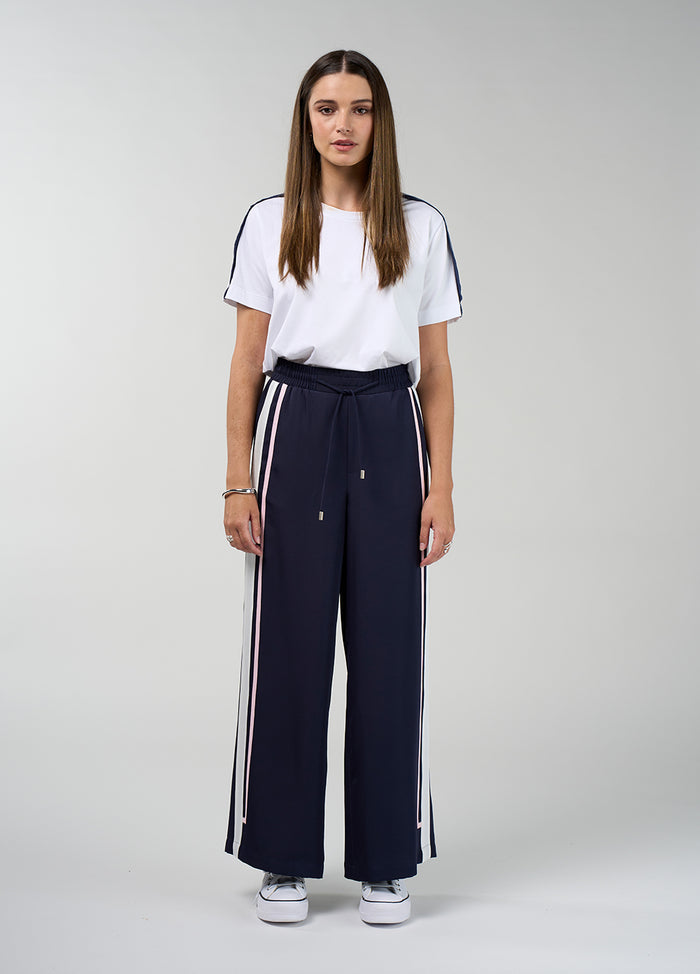 Madly Sweetly Contour Pant in Navy and White - front