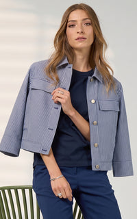 Madly Sweetly Signal Jacket in Navy - detail