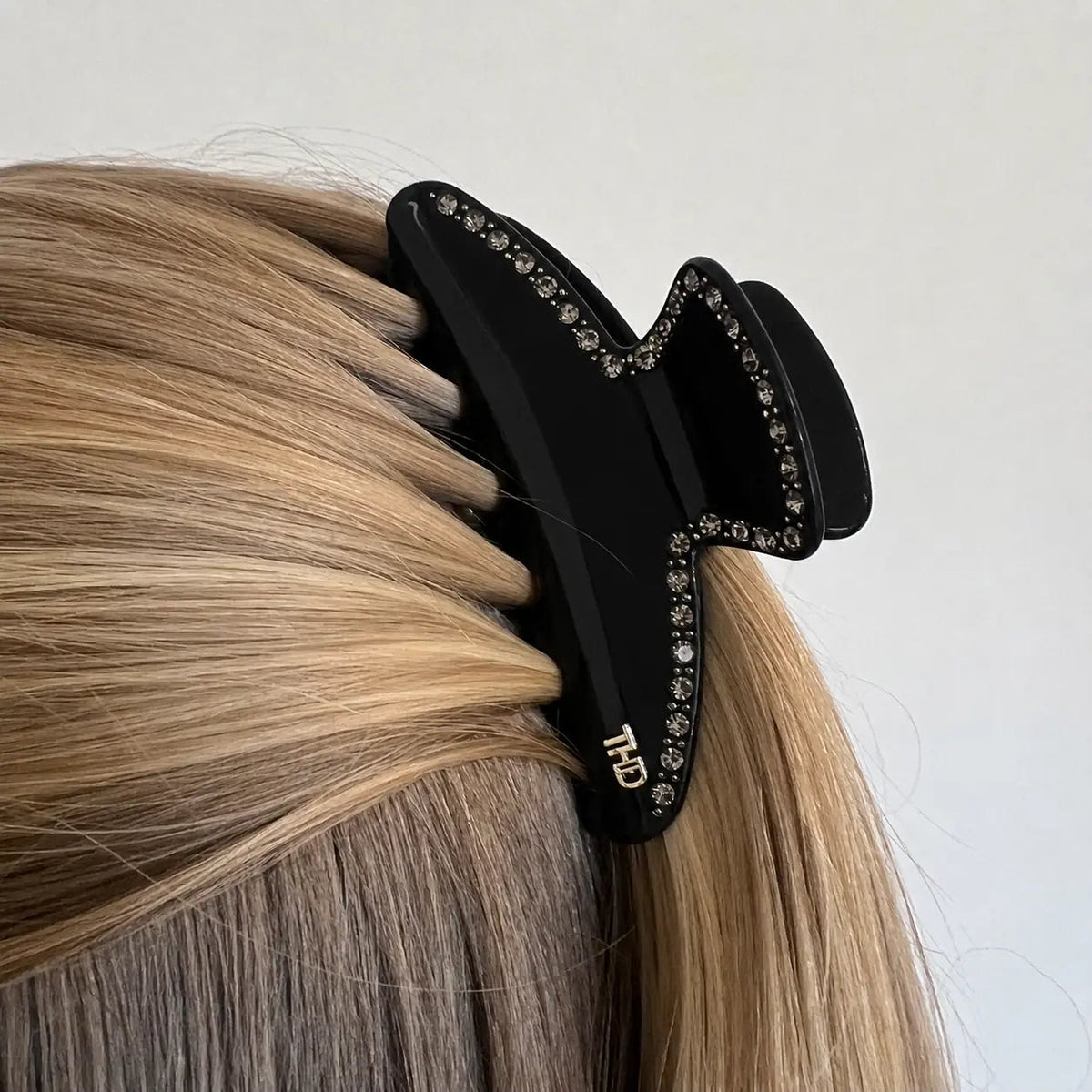 Tania Hird Mary Large Hair Claw with Crystals - Black