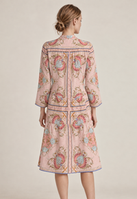 Lola Morocco Midi Dress - Neptune Pink, back view