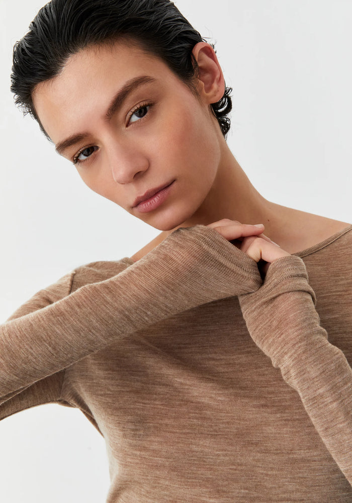 Morrison - Morri Merino Round Neck Tee Coffee