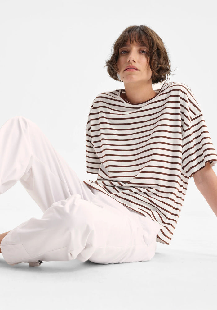 Morrison - Archie Striped Tee - Mocha/White