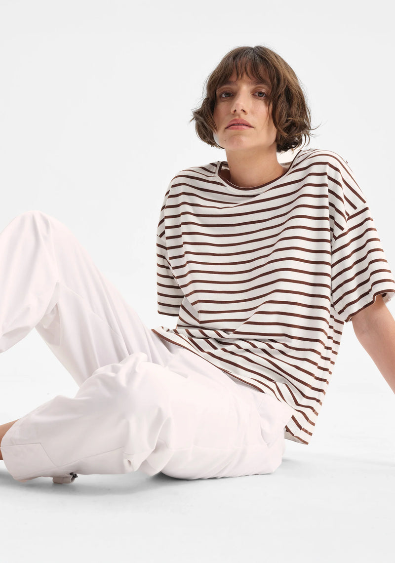 Morrison - Archie Striped Tee - Mocha/White