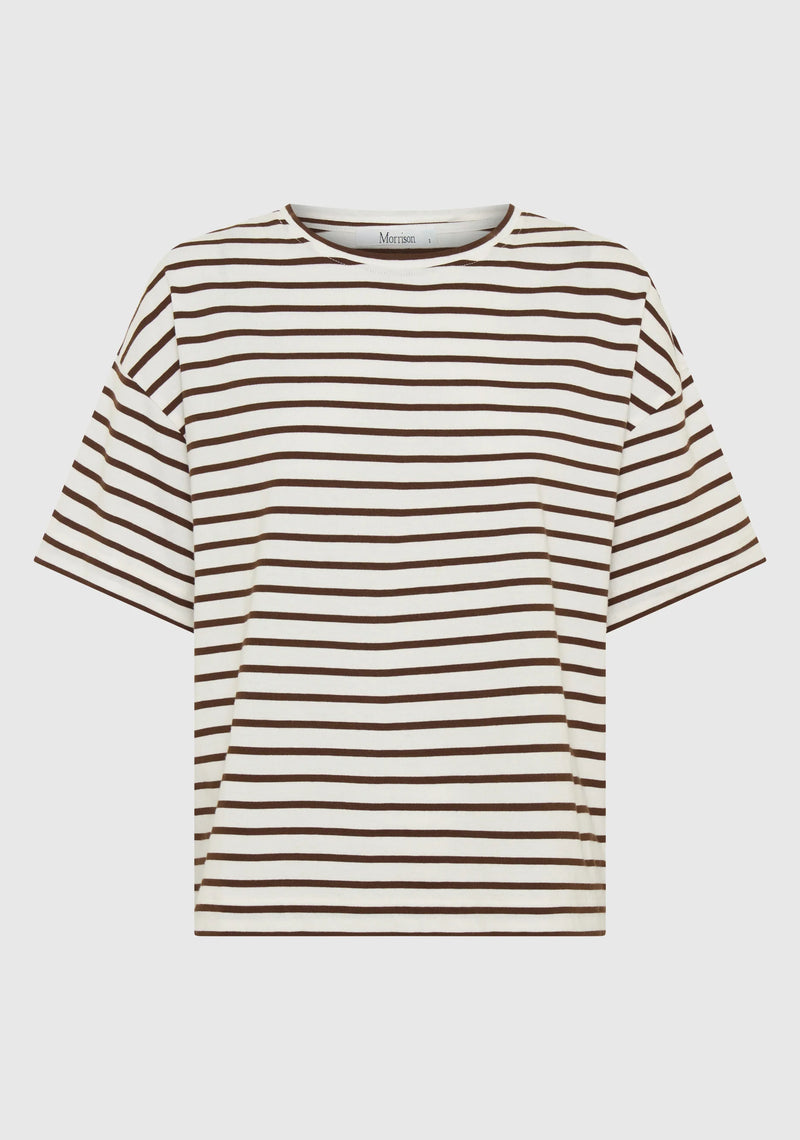 Morrison - Archie Striped Tee - Mocha/White