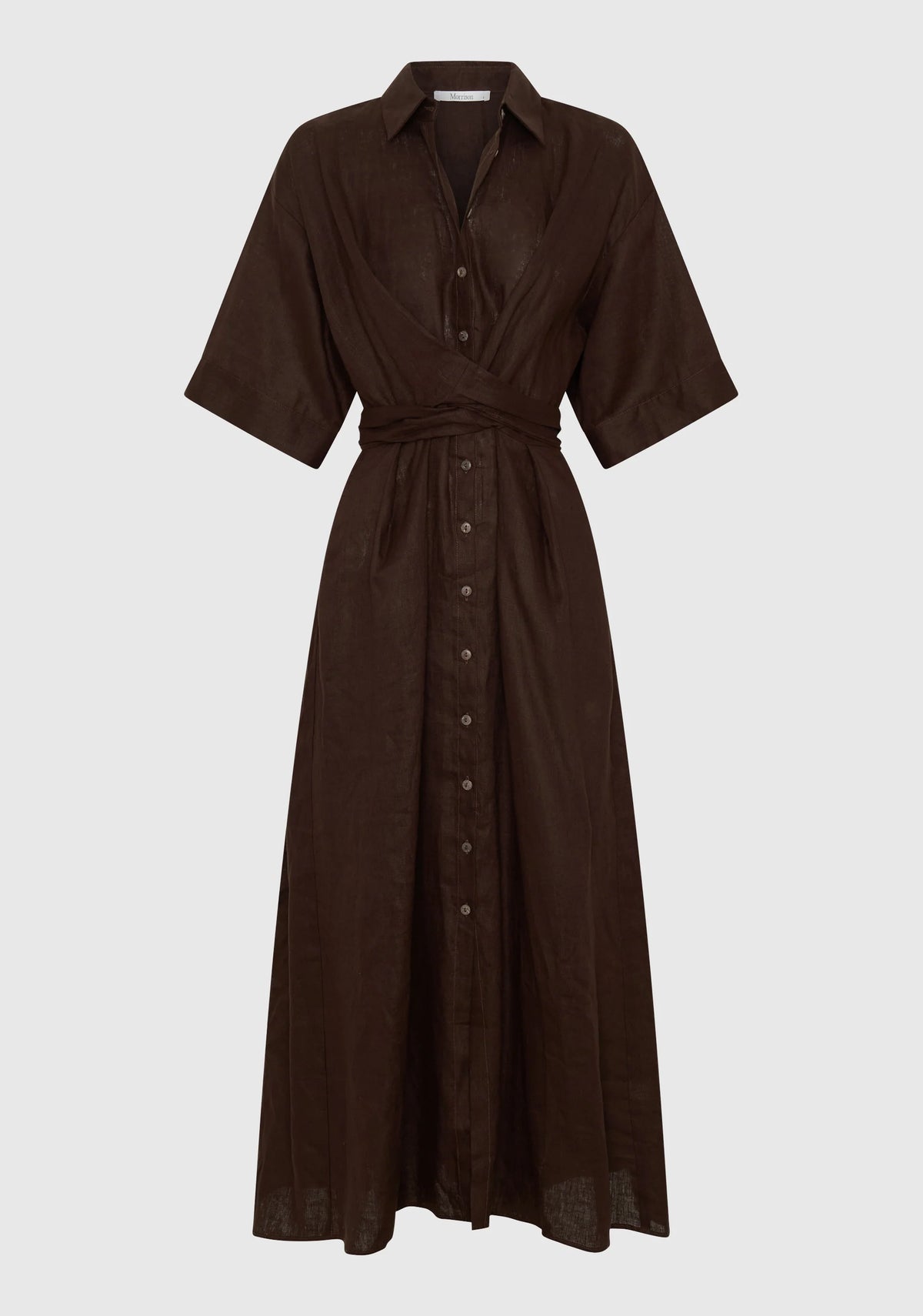 Morrison - Harriet Linen Dress - Chocolate