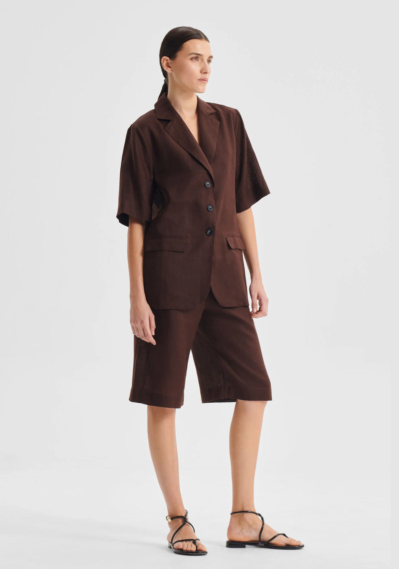 Morrison - Sonny Linen Bermuda Short - Chocolate