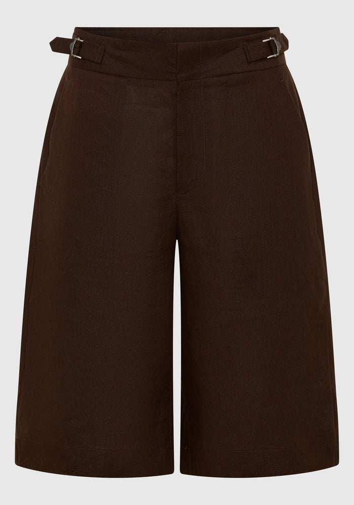 Morrison - Sonny Linen Bermuda Short - Chocolate