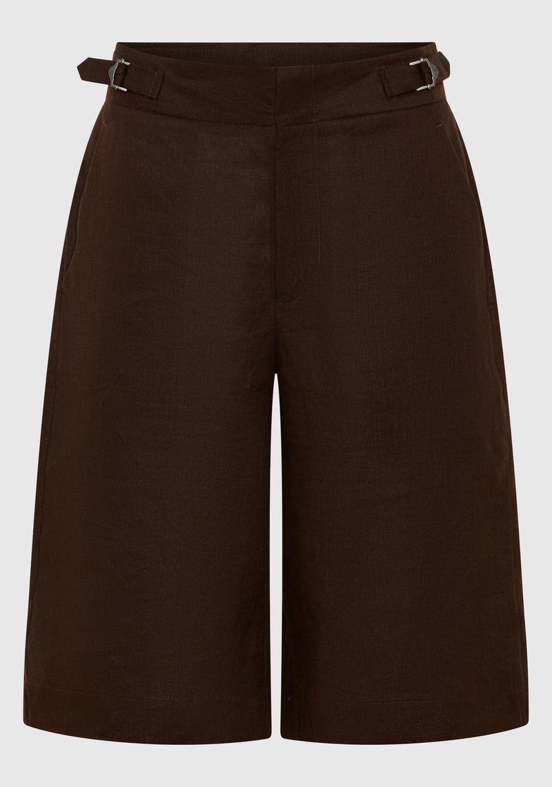 Morrison - Sonny Linen Bermuda Short - Chocolate