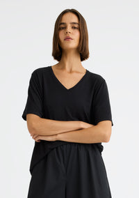 Morrison Millie V-Neck Tee in Black