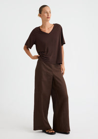 Morrison Millie V-Neck Tee in Espresso