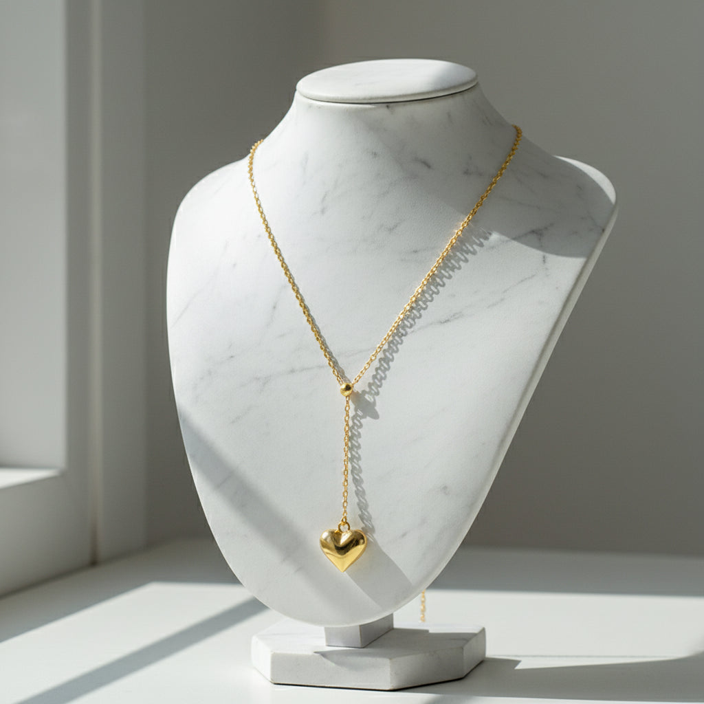 Heart Necklace - Gold Plated 925 Silver