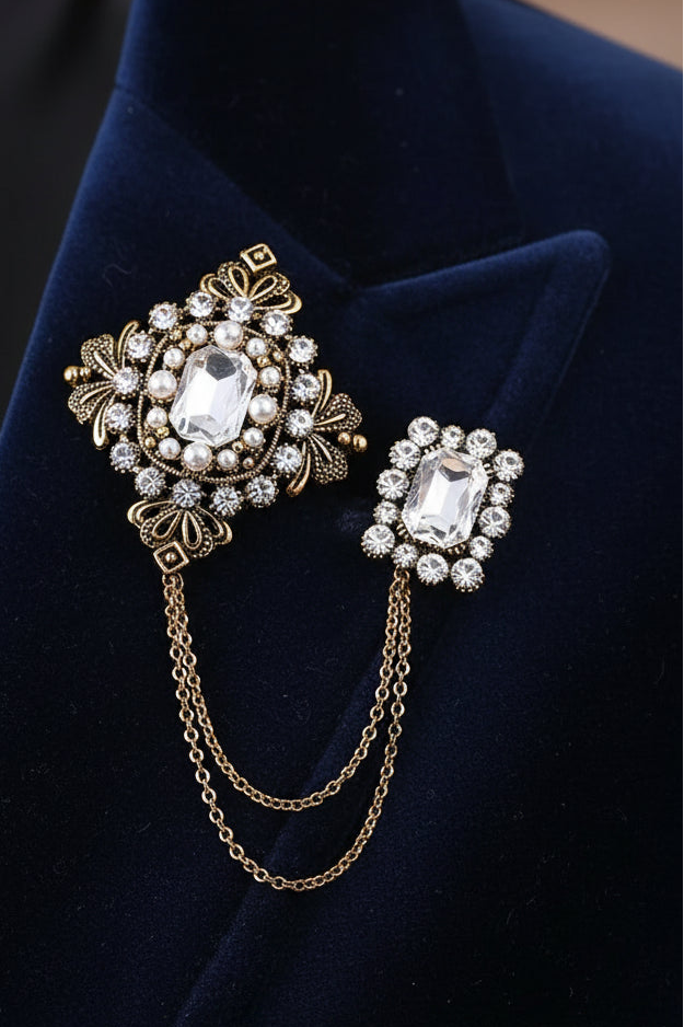 Retro Double Pin Brooches