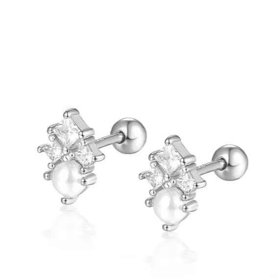 Geometric Screw Backs Ear Studs