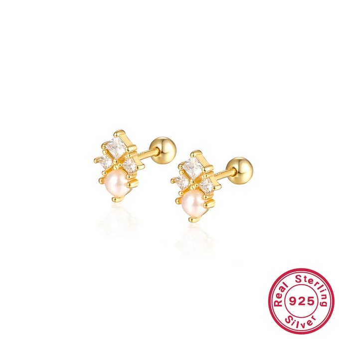 Geometric Screw Backs Ear Studs