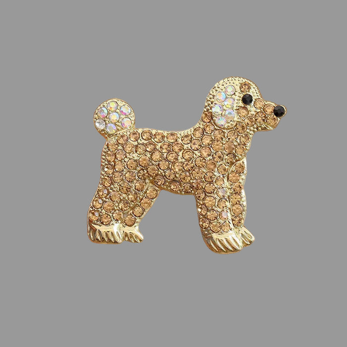 Champagne Diamante Dog Brooch