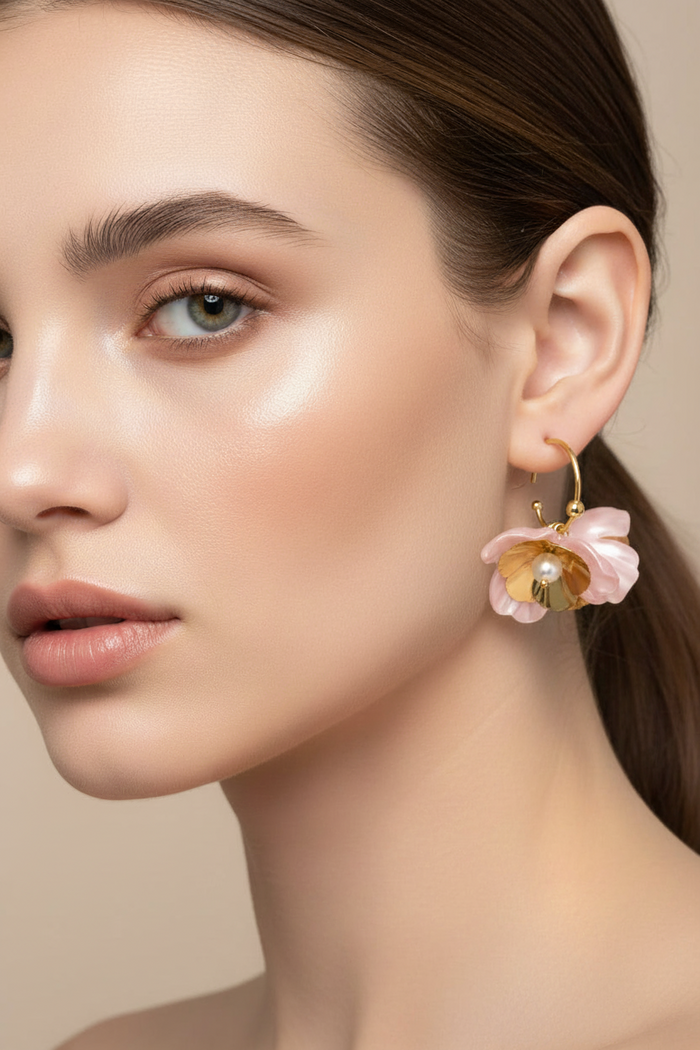 French Retro Flower Earrings