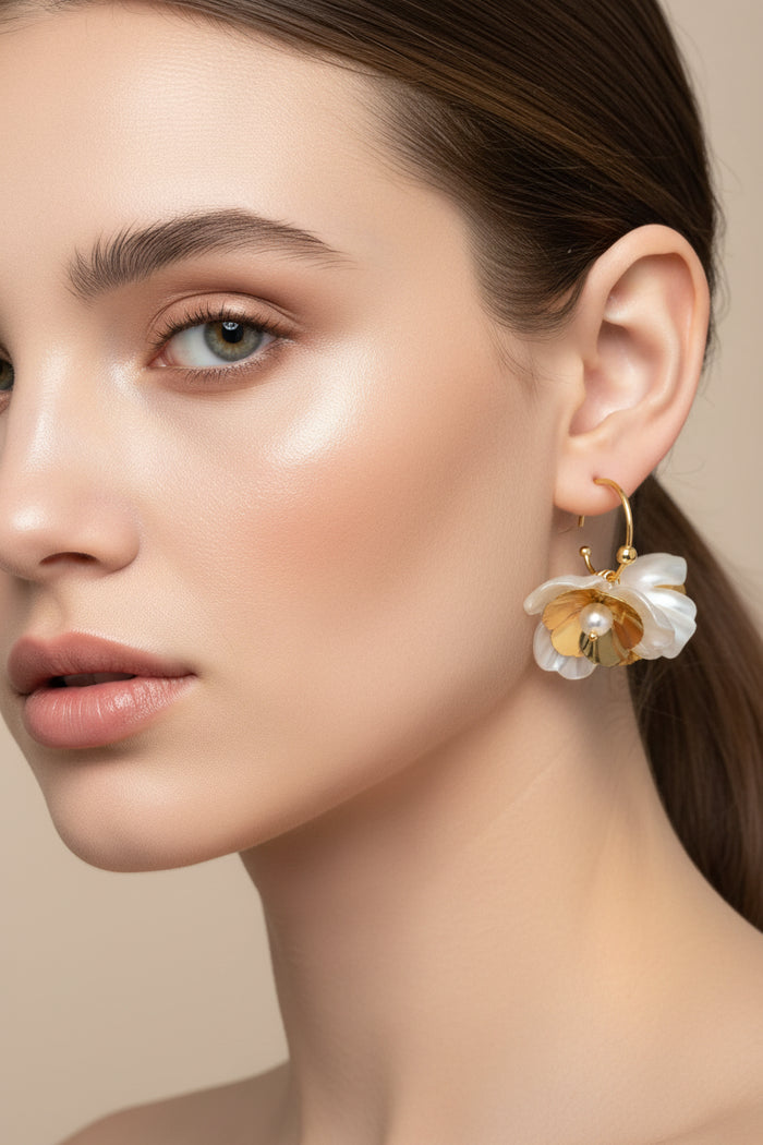 French Retro Flower Earrings