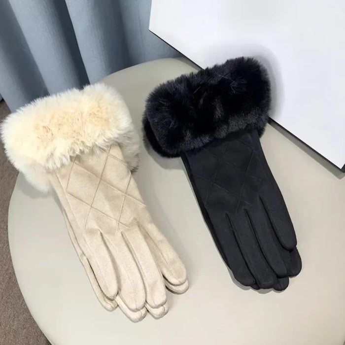 Red Wind Faux Suede Gloves