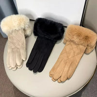 Red Wind Faux Suede Gloves
