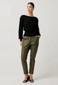 Once Was - Marley Merino Cotton Knit Top in Black