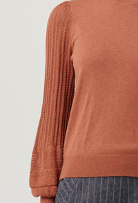 Once Was - Eastyn Supina Cotton Merino Wool Blend Knit in Tawny