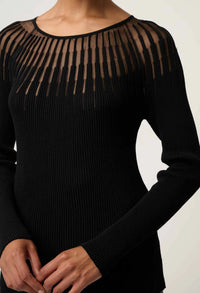 Once Was - Rhiannon Viscose Nylon Sheer Knit Top in Black