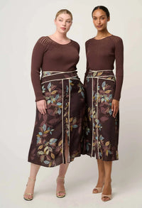 Once Was - Rhiannon Viscose Nylon Sheer Knit Top in Mocha