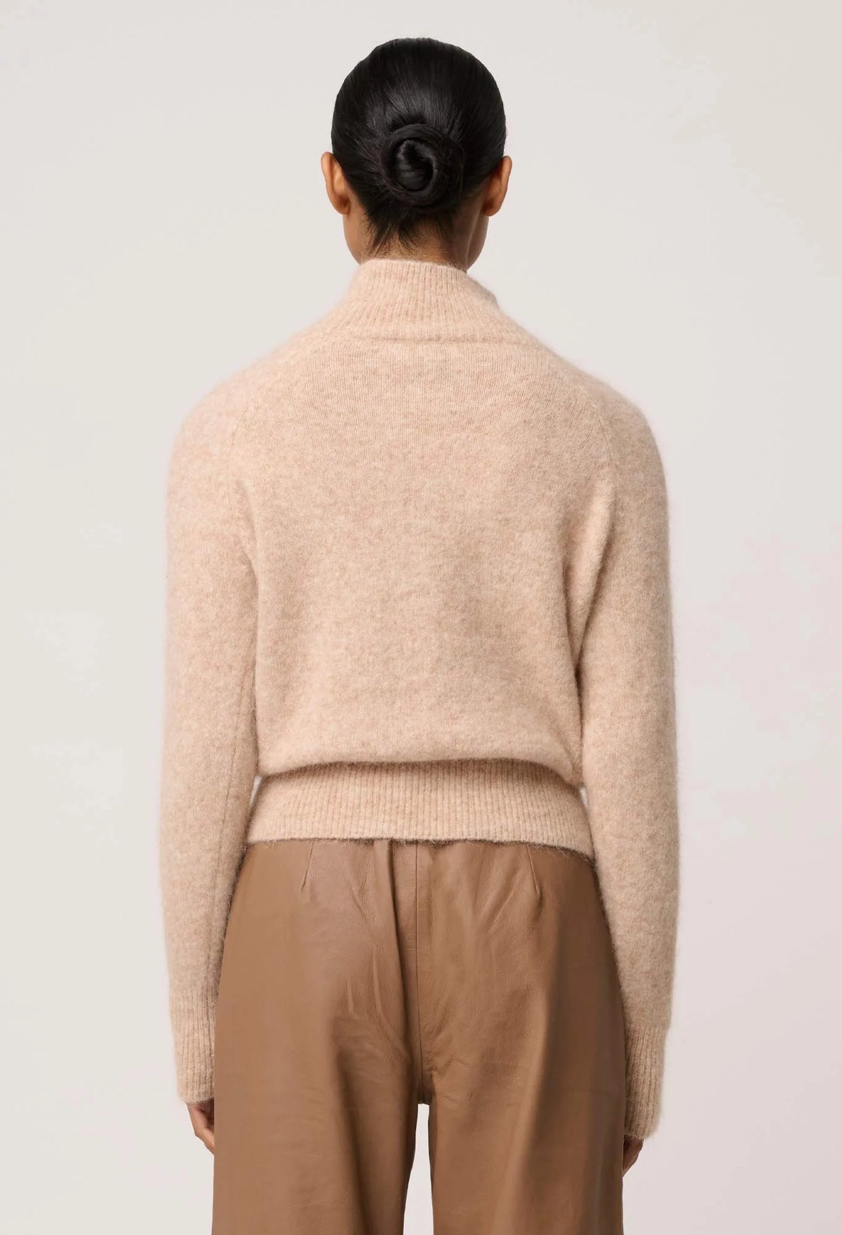 Once Was - Savanna Alpaca Wool Blend Fluffy Sweater in Almond