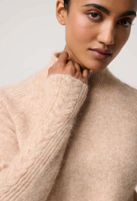 Once Was - Savanna Alpaca Wool Blend Fluffy Sweater in Almond
