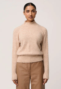 Once Was - Savanna Alpaca Wool Blend Fluffy Sweater in Almond