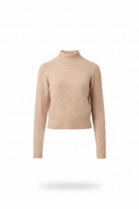 Once Was - Savanna Alpaca Wool Blend Fluffy Sweater in Almond
