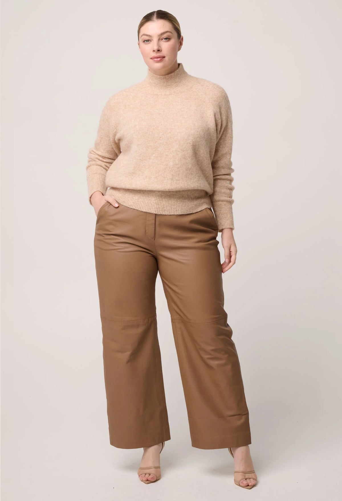 Once Was - Savanna Alpaca Wool Blend Fluffy Sweater in Almond