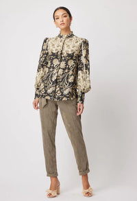 Faux Suede High Waisted Easy Fit Pants