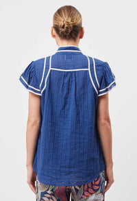 Panama cotton Clipspot binding details Flutter sleeve