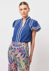 Panama cotton Clipspot binding details Flutter sleeve