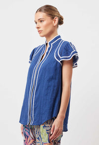 Panama cotton Clipspot binding details Flutter sleeve