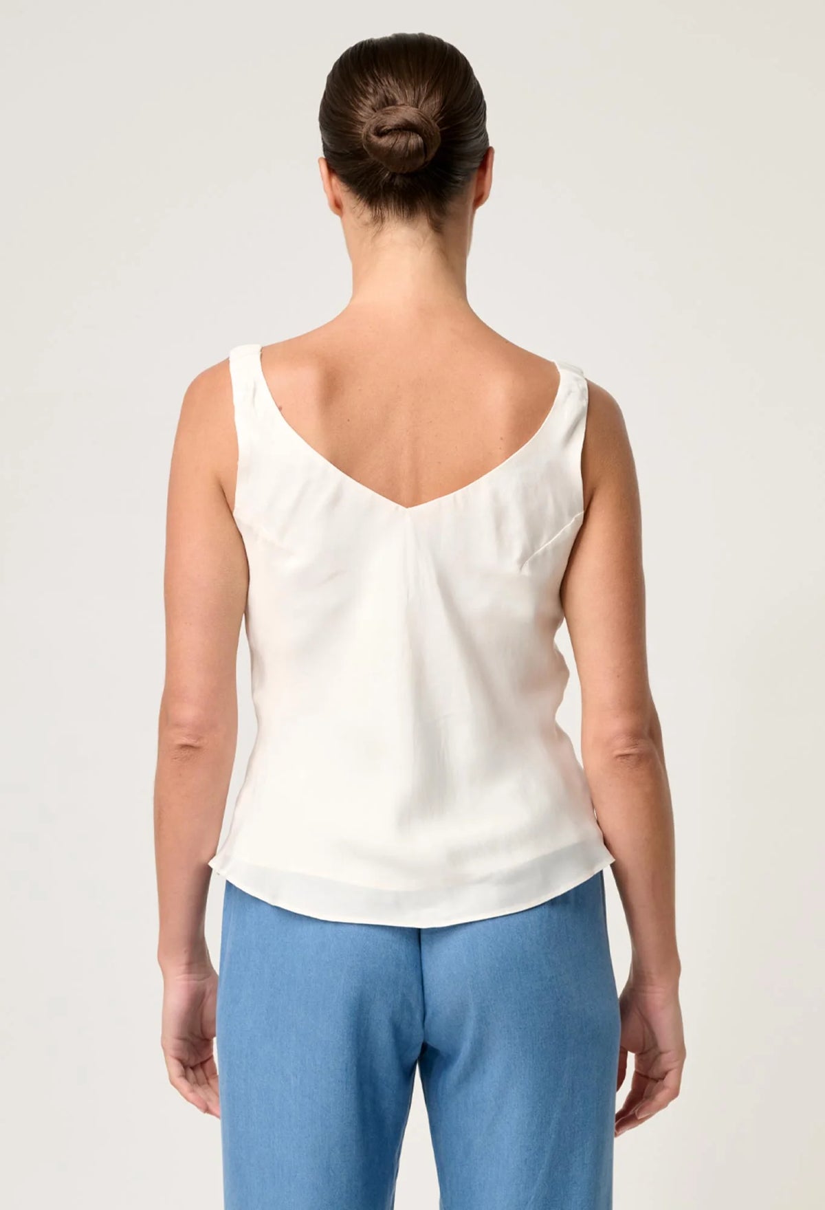 Once Was - Delray Reversible Cupro Cami in Ivory