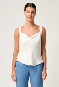 Once Was - Delray Reversible Cowl & V Neck Cami - Ivory