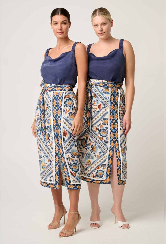 Once Was - Delray Reversible Cupro Cowl Cami Lapis