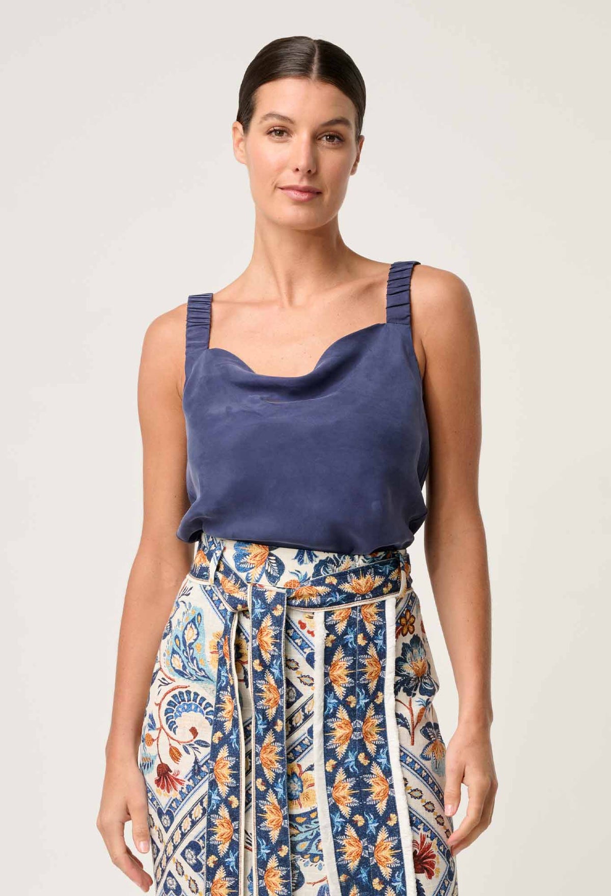 Once Was - Delray Reversible Cupro Cowl Cami Lapis