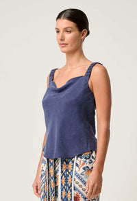 Once Was - Delray Reversible Cupro Cowl Cami Lapis
