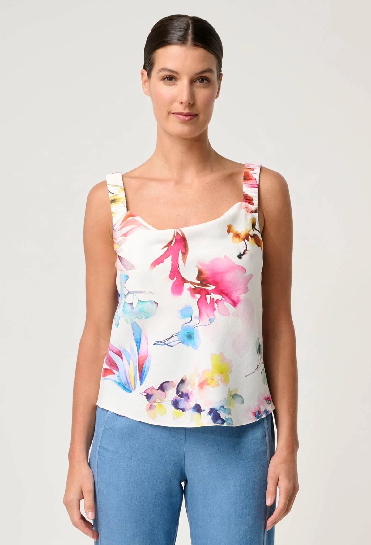 Once Was - Delray Reversible Cupro Cami in Plume Blossom