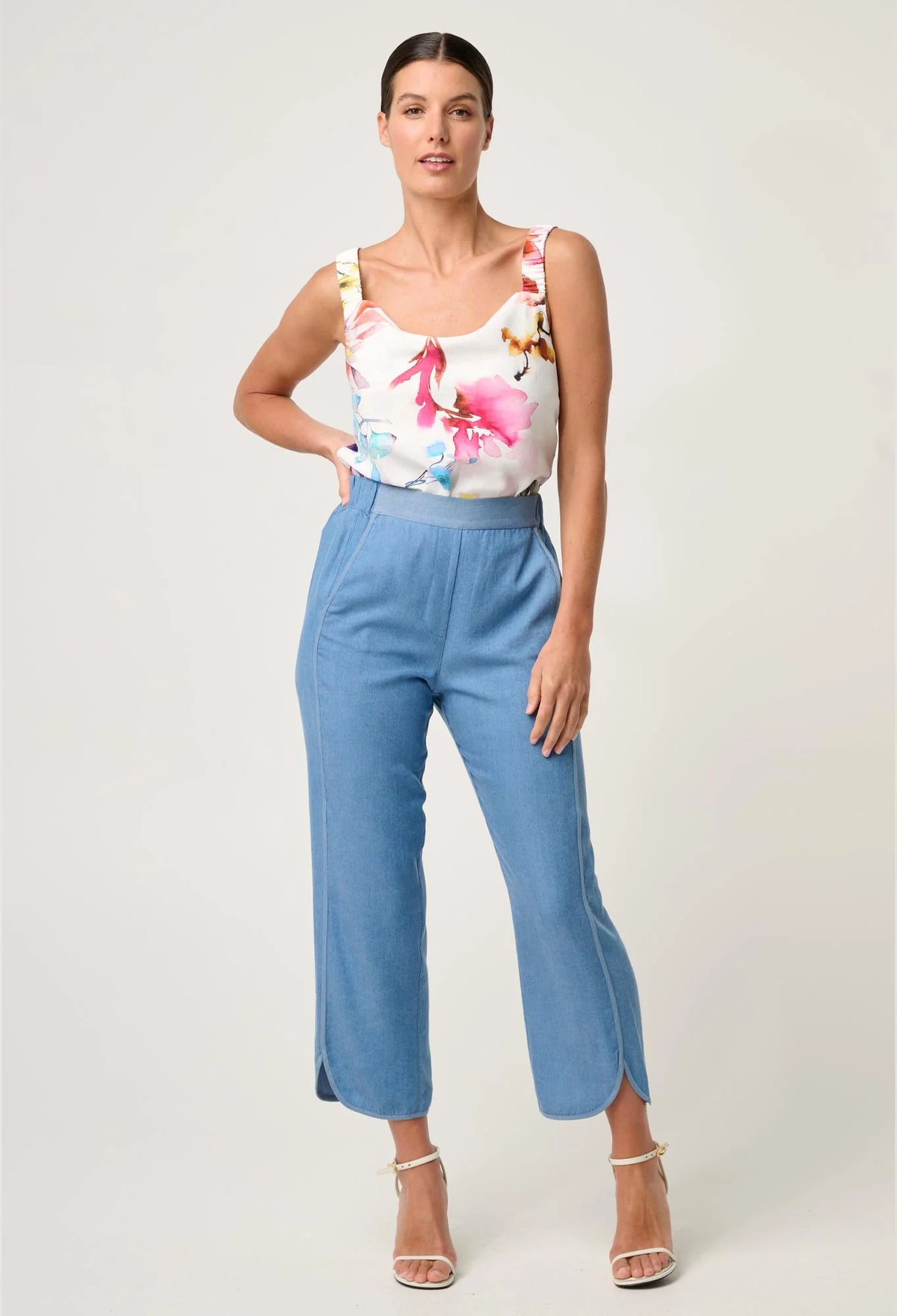 Once Was - Delray Reversible Cupro Cami in Plume Blossom