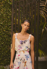 Once Was - Delray Reversible Cupro Cami in Plume Blossom