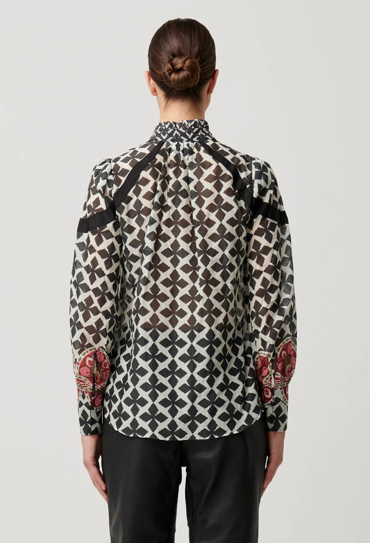 Once Was - Astrid Cotton Silk Print Panel Shirt