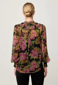 Once Was Estrella Viscose Chiffon Blouse in Winter Granadilla