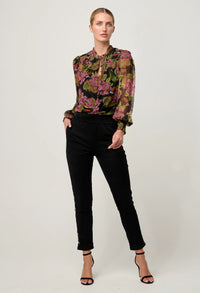 Once Was Estrella Viscose Chiffon Blouse in Winter Granadilla