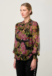 Once Was Estrella Viscose Chiffon Blouse in Winter Granadilla