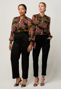 Once Was Estrella Viscose Chiffon Blouse in Winter Granadilla